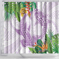 Polynesia Shower Curtain Sharks Duo Tropical Lavender LT7 - Polynesian Pride