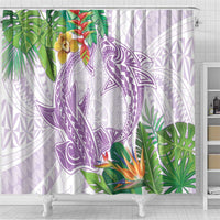 Polynesia Shower Curtain Sharks Duo Tropical Lavender LT7 - Polynesian Pride