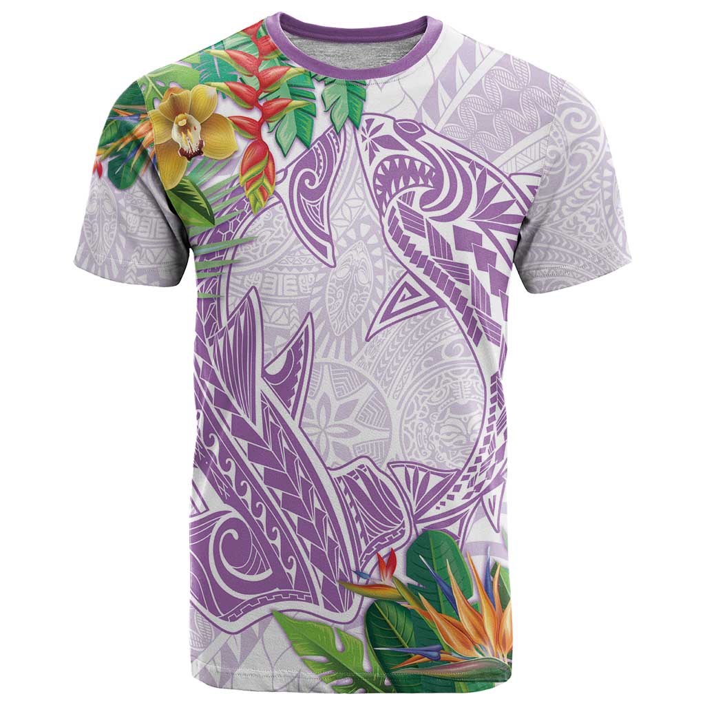 Polynesia T Shirt Sharks Duo Tropical Lavender LT7 Lavender - Polynesian Pride