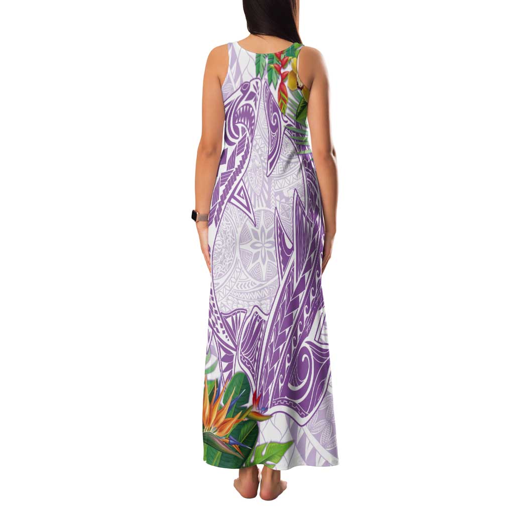Polynesia Tank Maxi Dress Sharks Duo Tropical Lavender