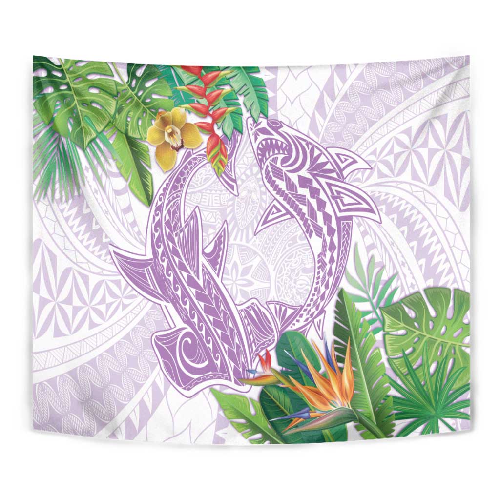 Polynesia Tapestry Sharks Duo Tropical Lavender