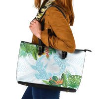 Polynesia Leather Tote Bag Sharks Duo Tropical Turquoise LT7 Turquoise - Polynesian Pride