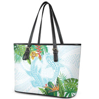 Polynesia Leather Tote Bag Sharks Duo Tropical Turquoise LT7 - Polynesian Pride
