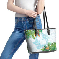 Polynesia Leather Tote Bag Sharks Duo Tropical Turquoise LT7 - Polynesian Pride