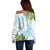 Polynesia Off Shoulder Sweater Sharks Duo Tropical Turquoise