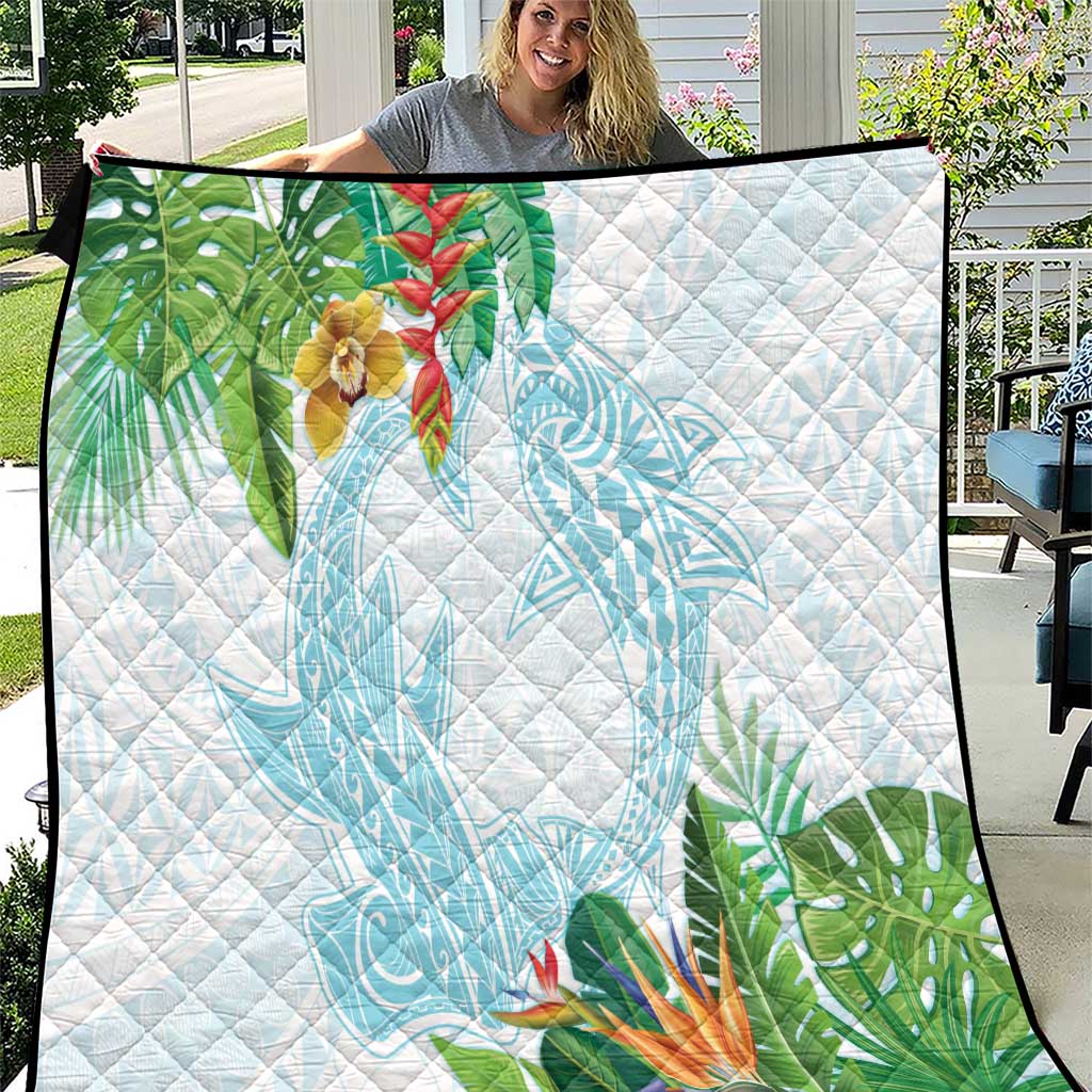 Polynesia Quilt Sharks Duo Tropical Turquoise LT7 Turquoise - Polynesian Pride
