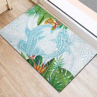 Polynesia Rubber Doormat Sharks Duo Tropical Turquoise LT7 - Polynesian Pride