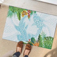 Polynesia Rubber Doormat Sharks Duo Tropical Turquoise LT7 - Polynesian Pride
