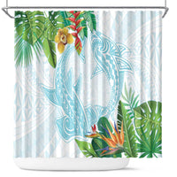 Polynesia Shower Curtain Sharks Duo Tropical Turquoise LT7 Turquoise - Polynesian Pride
