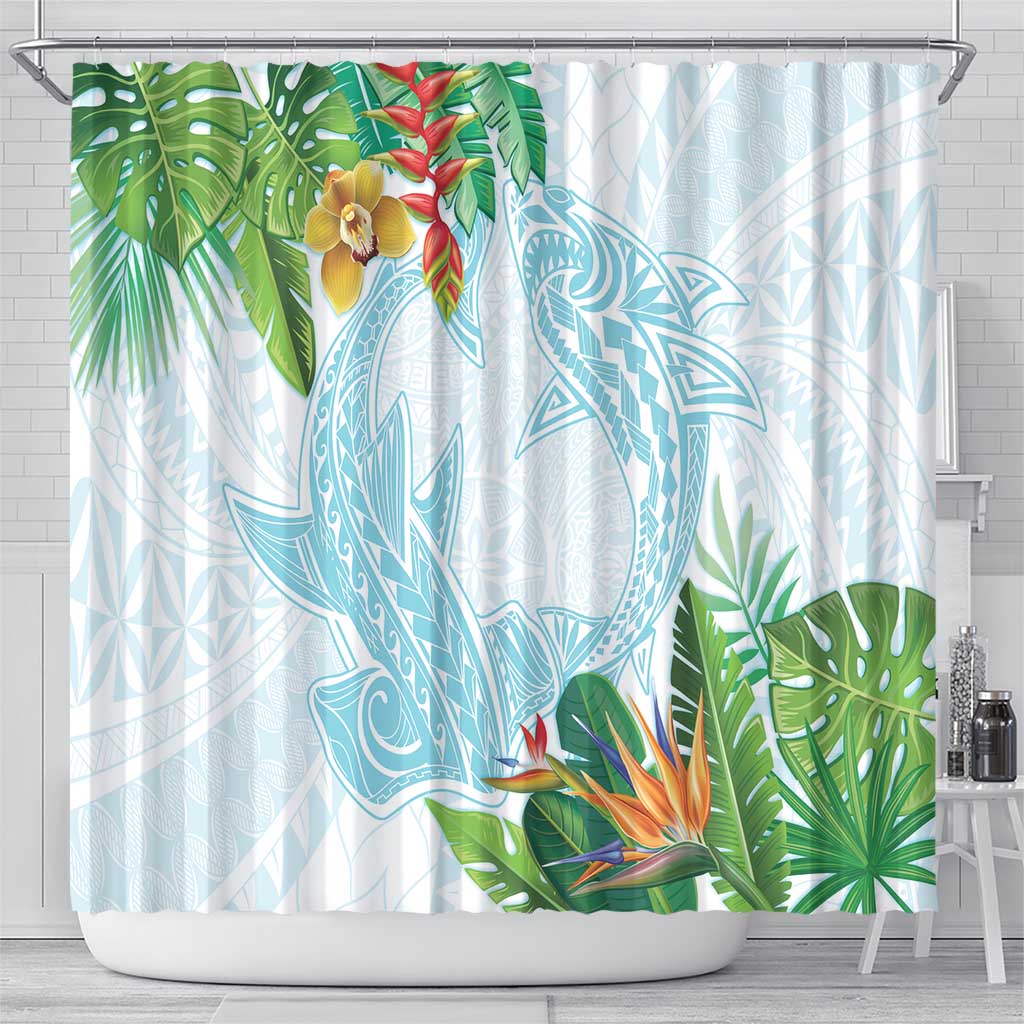 Polynesia Shower Curtain Sharks Duo Tropical Turquoise LT7 - Polynesian Pride