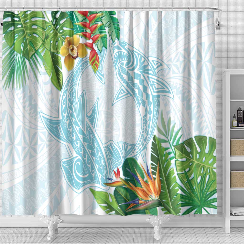 Polynesia Shower Curtain Sharks Duo Tropical Turquoise LT7 - Polynesian Pride