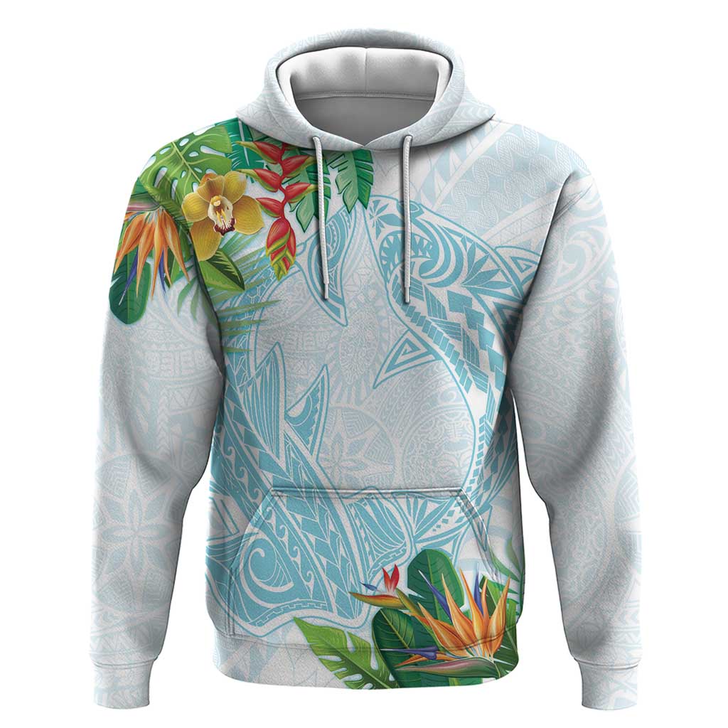Polynesia Zip Hoodie Sharks Duo Tropical Turquoise LT7 Pullover Hoodie Turquoise - Polynesian Pride
