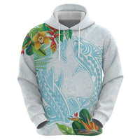 Polynesia Zip Hoodie Sharks Duo Tropical Turquoise LT7 - Polynesian Pride