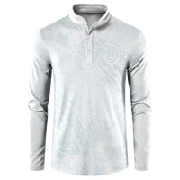 Polynesia Button Sweatshirt Sharks Duo Tropical Off White LT7 White - Polynesian Pride
