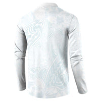 Polynesia Button Sweatshirt Sharks Duo Tropical Off White LT7 - Polynesian Pride
