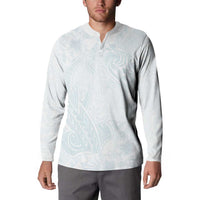 Polynesia Button Sweatshirt Sharks Duo Tropical Off White LT7 - Polynesian Pride
