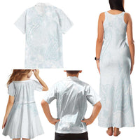Polynesia Family Matching Tank Maxi Dress and Hawaiian Shirt Sharks Duo Tropical Off White
