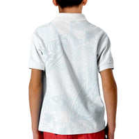 Polynesia Kid Polo Shirt Sharks Duo Tropical Off White LT7 - Polynesian Pride