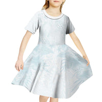 Polynesia Kid Short Sleeve Dress Sharks Duo Tropical Off White LT7 - Polynesian Pride