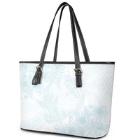 Polynesia Leather Tote Bag Sharks Duo Tropical Off White LT7 - Polynesian Pride