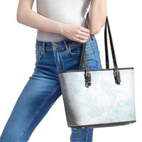 Polynesia Leather Tote Bag Sharks Duo Tropical Off White LT7 - Polynesian Pride