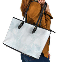 Polynesia Leather Tote Bag Sharks Duo Tropical Off White LT7 - Polynesian Pride