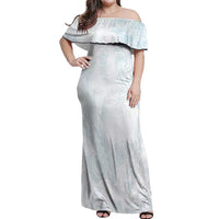 Polynesia Off Shoulder Maxi Dress Sharks Duo Tropical Off White LT7 Women White - Polynesian Pride