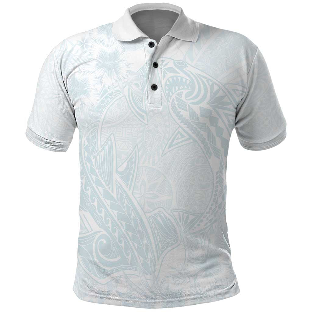 Polynesia Polo Shirt Sharks Duo Tropical Off White