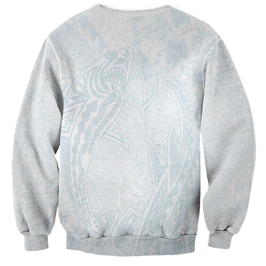 Polynesia Sweatshirt Sharks Duo Tropical Off White LT7 - Polynesian Pride