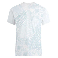 Polynesia Women V-Neck T-Shirt Sharks Duo Tropical Off White LT7 - Polynesian Pride