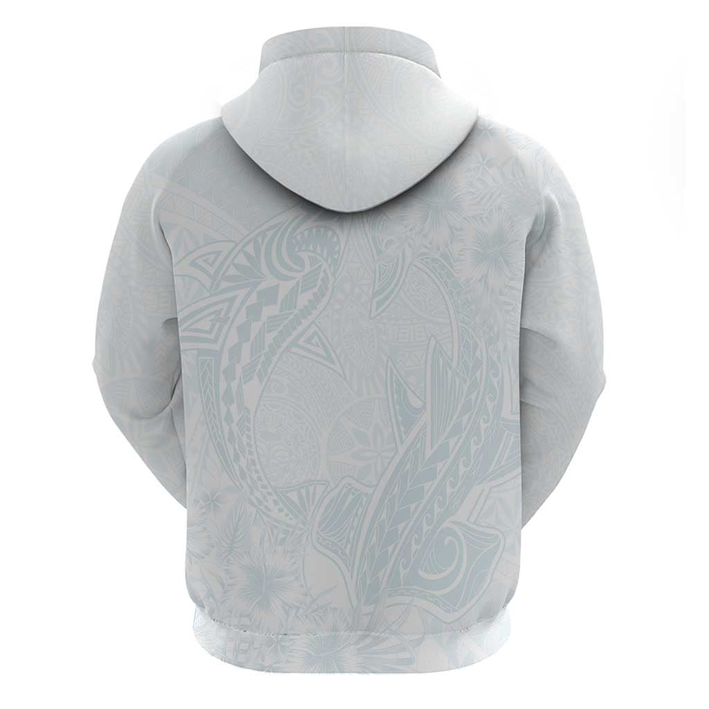 Polynesia Zip Hoodie Sharks Duo Tropical Off White LT7 - Polynesian Pride