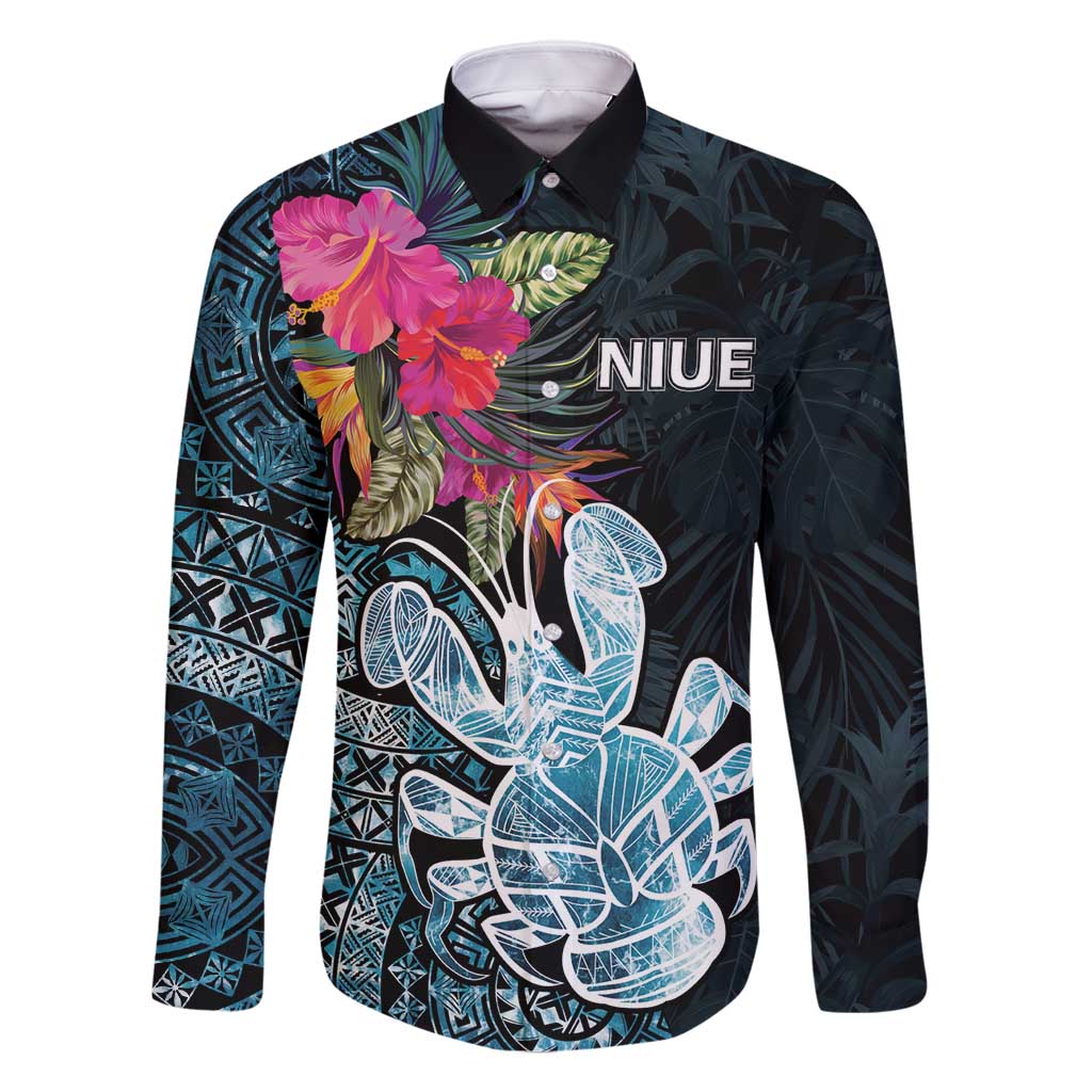 Niue Personalised Family Matching Off Shoulder Maxi Dress and Hawaiian Shirt Hiapo Mix Coconut Crab