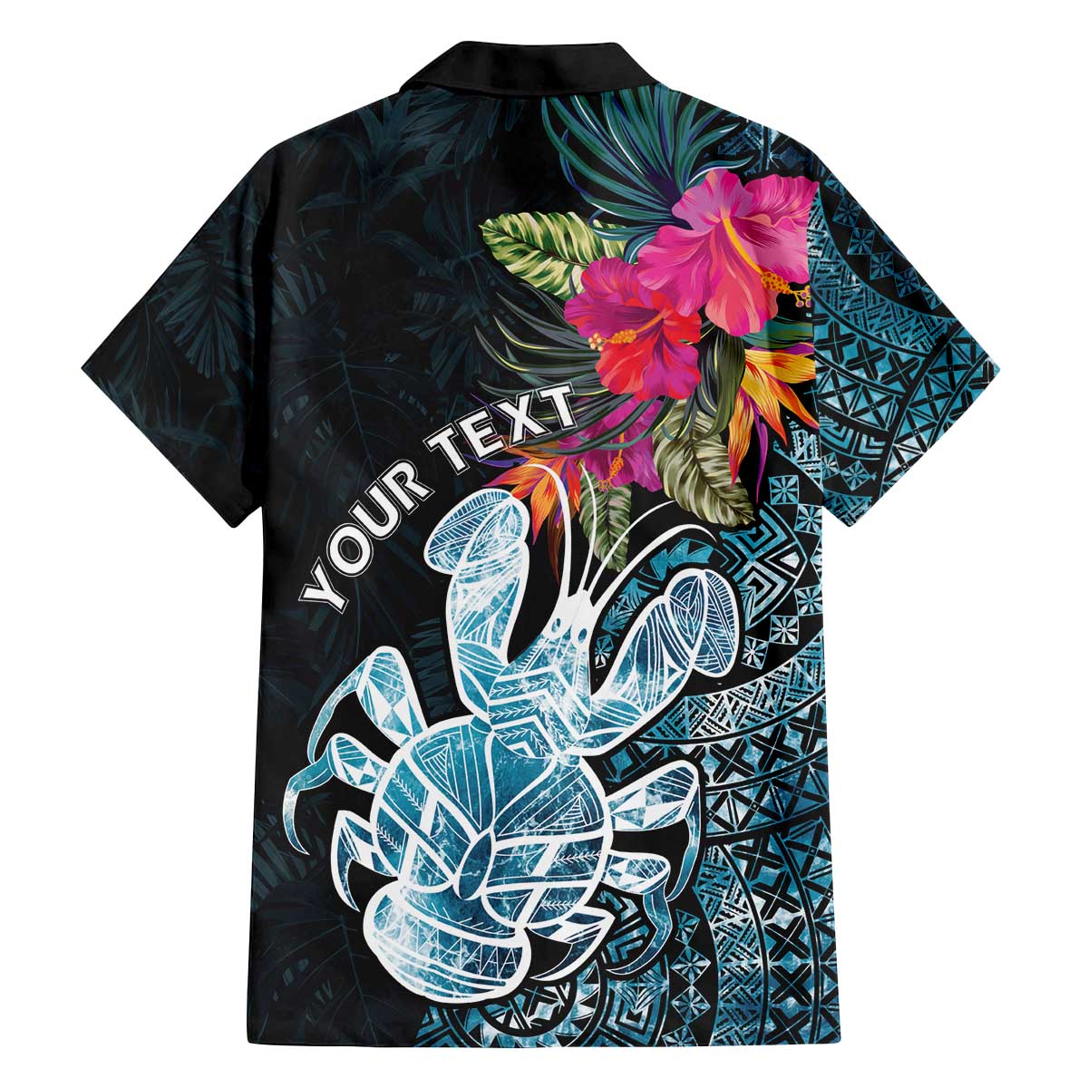 Niue Personalised Family Matching Off Shoulder Short Dress and Hawaiian Shirt Hiapo Mix Coconut Crab