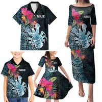 Niue Personalised Family Matching Puletasi and Hawaiian Shirt Hiapo Mix Coconut Crab LT7 - Polynesian Pride