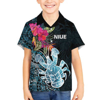 Niue Personalised Family Matching Puletasi and Hawaiian Shirt Hiapo Mix Coconut Crab LT7 Son's Shirt Art - Polynesian Pride