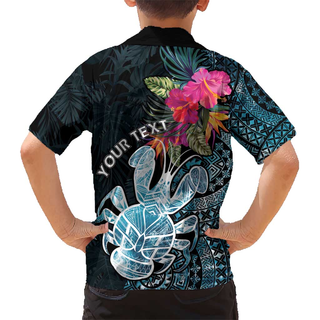 Niue Personalised Family Matching Short Sleeve Bodycon Dress and Hawaiian Shirt Hiapo Mix Coconut Crab LT7 - Polynesian Pride