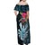 Niue Personalised Off Shoulder Maxi Dress Hiapo Mix Coconut Crab