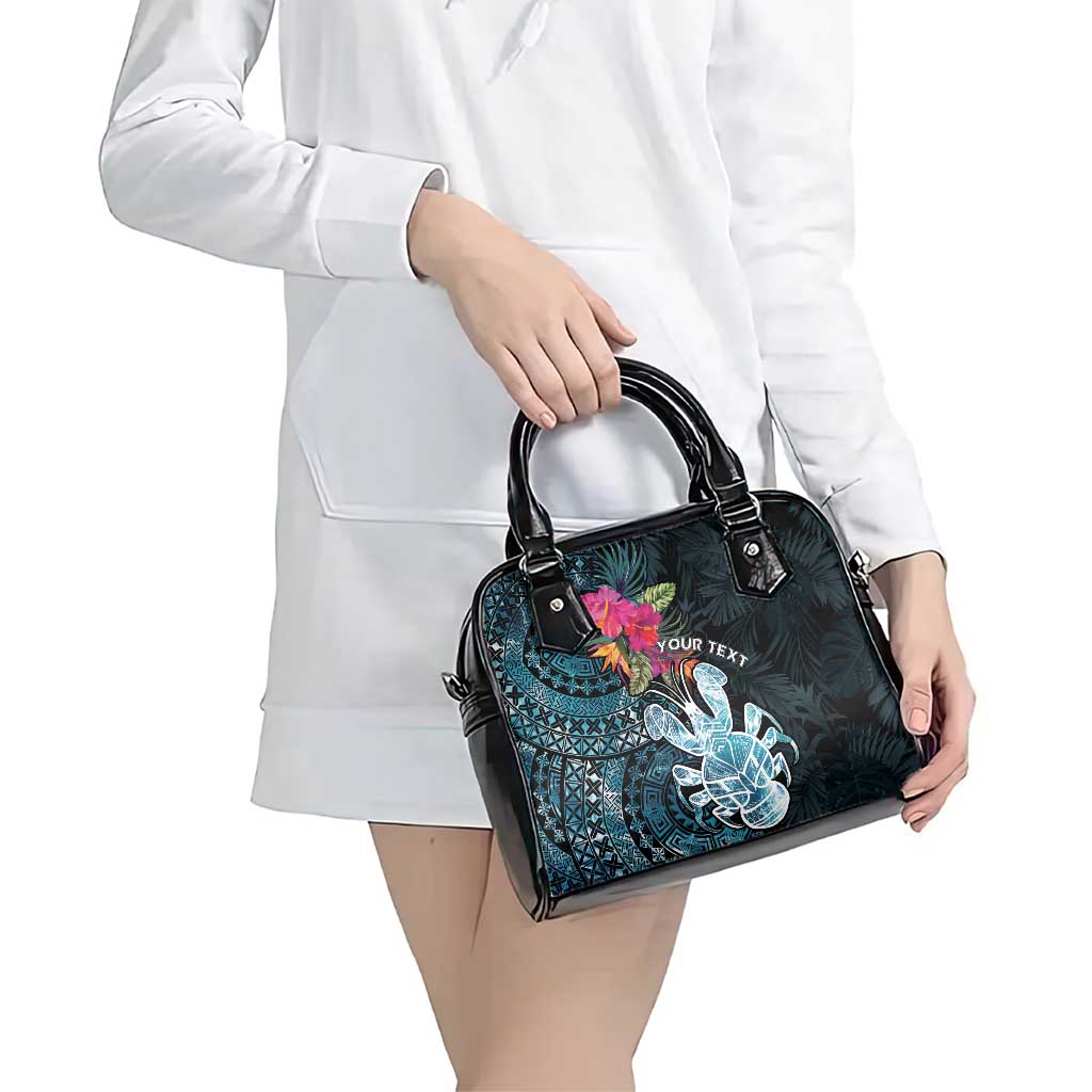 Niue Personalised Shoulder Handbag Hiapo Mix Coconut Crab LT7 - Polynesian Pride
