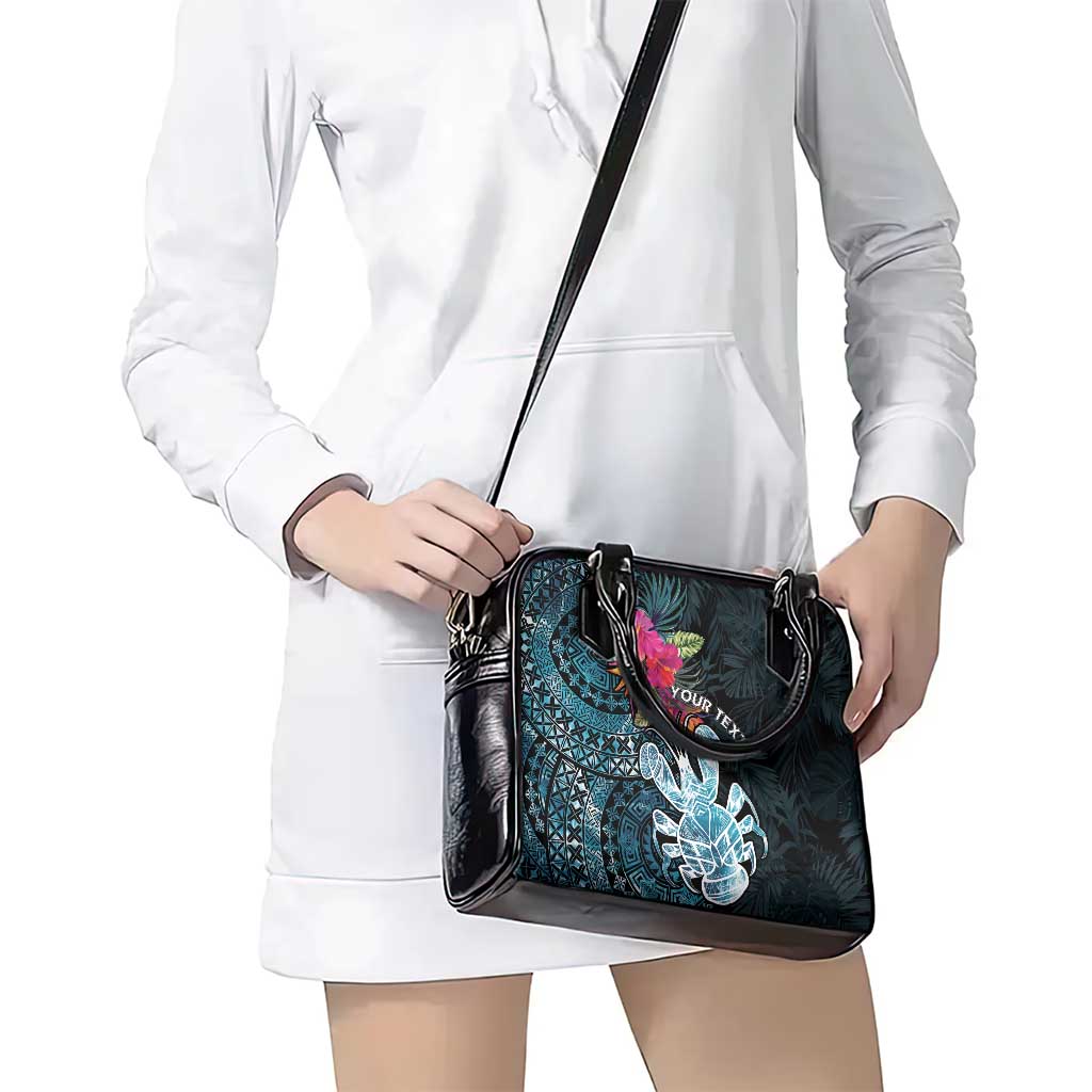 Niue Personalised Shoulder Handbag Hiapo Mix Coconut Crab LT7 - Polynesian Pride