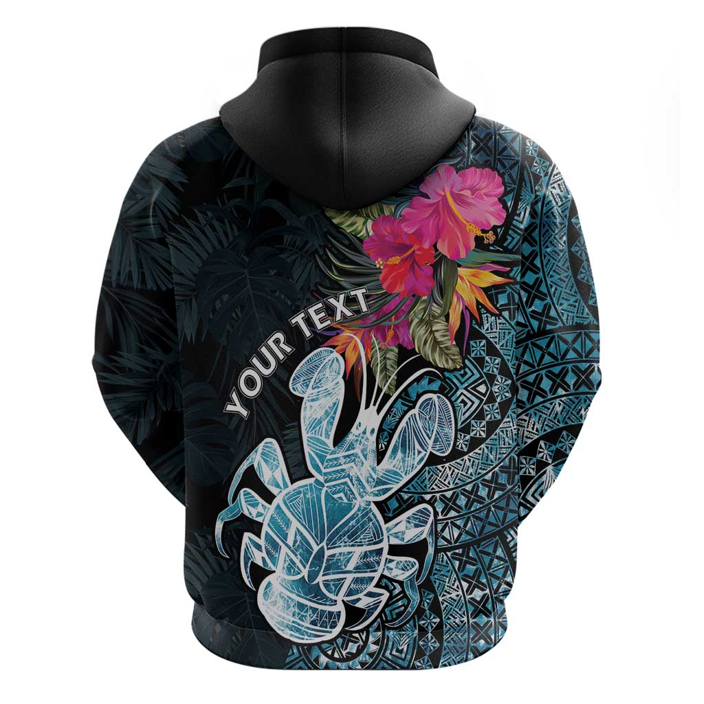 Niue Personalised Zip Hoodie Hiapo Mix Coconut Crab LT7 - Polynesian Pride