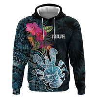 Niue Personalised Zip Hoodie Hiapo Mix Coconut Crab LT7 Pullover Hoodie Art - Polynesian Pride