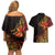 Niue Fakaalofa Atu Personalised Couples Matching Off Shoulder Short Dress and Hawaiian Shirt Whale Hiapo Fiery Motif