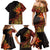 Niue Fakaalofa Atu Personalised Family Matching Mermaid Dress and Hawaiian Shirt Whale Hiapo Fiery Motif