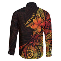 Niue Fakaalofa Atu Personalised Family Matching Off The Shoulder Long Sleeve Dress and Hawaiian Shirt Whale Hiapo Fiery Motif LT7 - Polynesian Pride