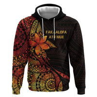 Niue Fakaalofa Atu Personalised Hoodie Whale Hiapo Fiery Motif LT7 Pullover Hoodie Art - Polynesian Pride