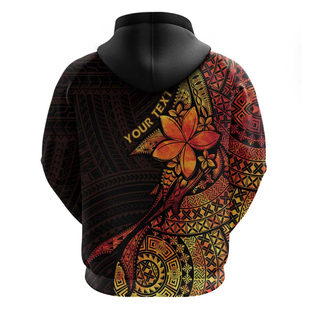 Niue Fakaalofa Atu Personalised Hoodie Whale Hiapo Fiery Motif LT7 - Polynesian Pride