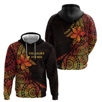 Niue Fakaalofa Atu Personalised Hoodie Whale Hiapo Fiery Motif LT7 - Polynesian Pride