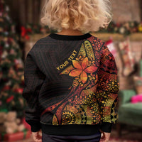 Niue Fakaalofa Atu Kid Ugly Christmas Sweater Whale Hiapo Fiery Motif LT7 - Polynesian Pride