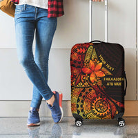 Niue Fakaalofa Atu Personalised Luggage Cover Whale Hiapo Fiery Motif