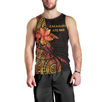 Niue Fakaalofa Atu Personalised Men Tank Top Whale Hiapo Fiery Motif LT7 - Polynesian Pride